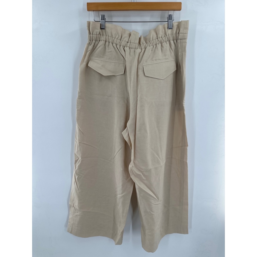 Club Monaco Beige High Waisted Paperbag Wide Leg 12 - Picture 4 of 7